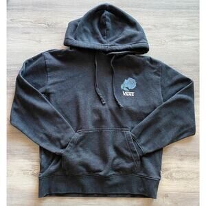 Vans Sweatshirt Hoodie Men's Small Dark Gray Unisex Fit Rose Design
